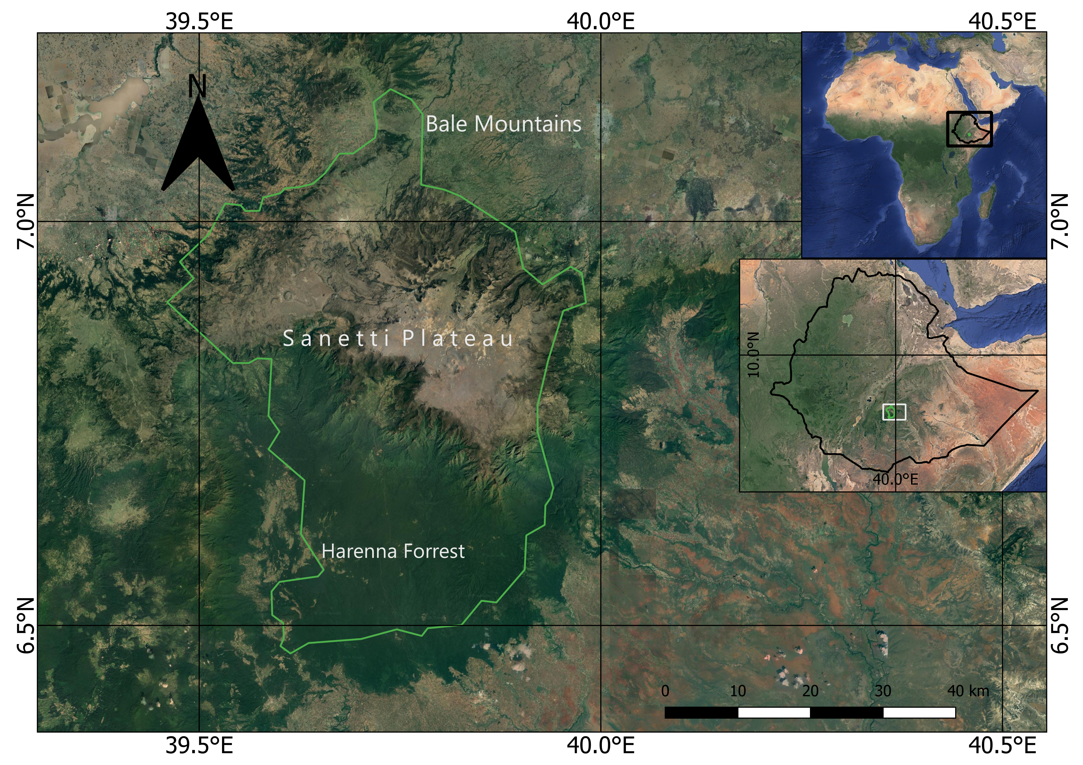 Bale Mountains Overview map